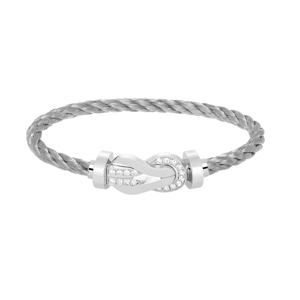 [Bloom]CHANCE LARGE 8 FIGURE BUCKLE HALF DIAMOND BRACELET SILVER