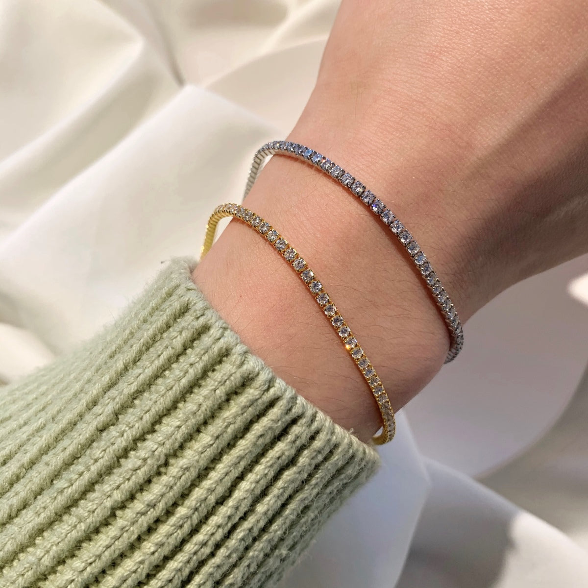 [Bloom]Radiant Shinning Princess Cut Tennis Bracelet