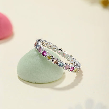 [Bloom]Exquisite Colorful Round Cut Party Ring