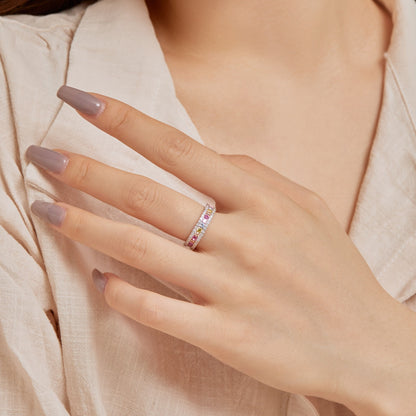 [Bloom]Delicate Colorful Round Cut Daily Ring