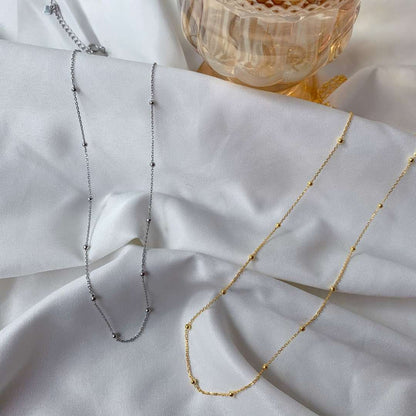 [Bloom]Small Bead Clavicle Chain Simple Necklace