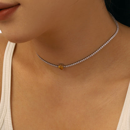 [Bloom]1.0 carat Unique Pear Cut Tennis Necklace