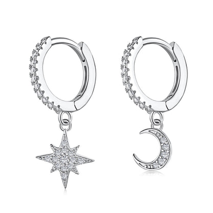 [Bloom]Star and Moon Asymmetric Earrings