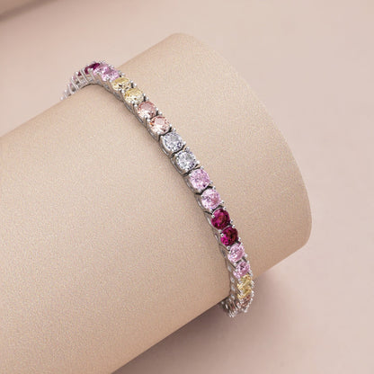 [Bloom]Radiant Colorful Round Cut Tennis Bracelet