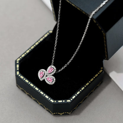 [Bloom]Elegant Flower Shape Pear Cut Necklace