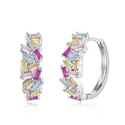 [Bloom]Dazzling Colorful Emerald Cut Daily Earrings