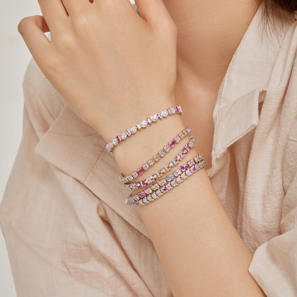 [Bloom]Delicate Colorful Emerald Cut Party Bracelet