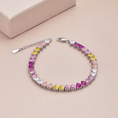 [Bloom]Luxurious Colorful Romantic Heart Shape Lover Bracelet