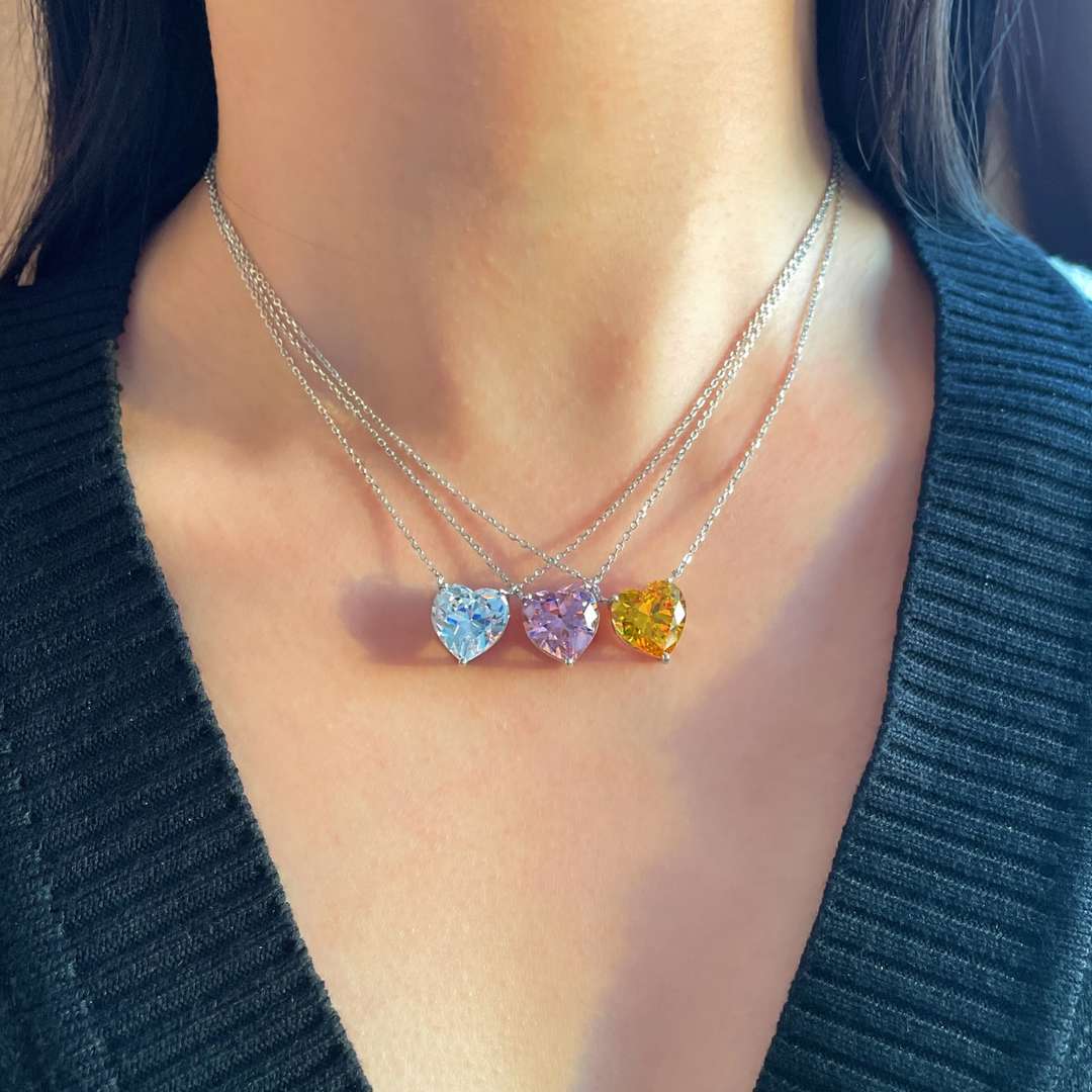 [Bloom]6.0 carat Radiant Heart Shape Necklace