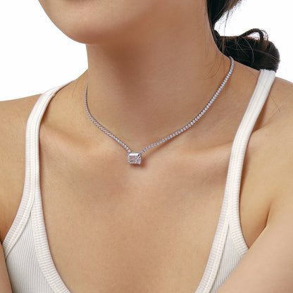 [Bloom]4.0 Carat Elegant Radiant Cut Necklace