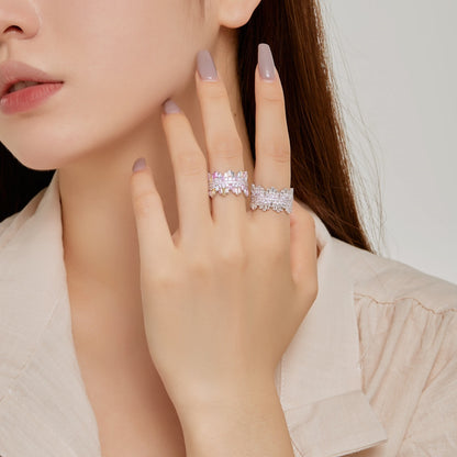 [Bloom]Luxurious Colorful Radiant Cut Daily Ring