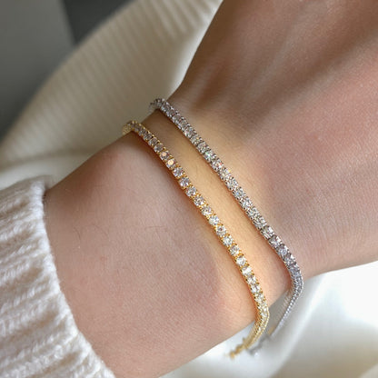 [Bloom]Radiant Shinning Princess Cut Tennis Bracelet