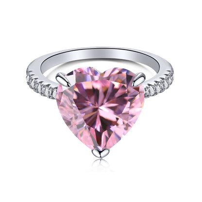 [Bloom]6.0 Carat Luxurious Sparkling Romantic Heart Cut Lover Ring