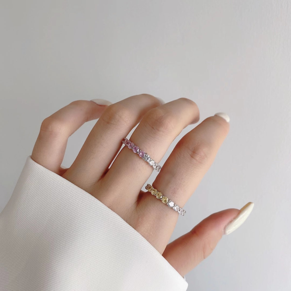 [Bloom]Sparkling Round Cut Tennis Ring