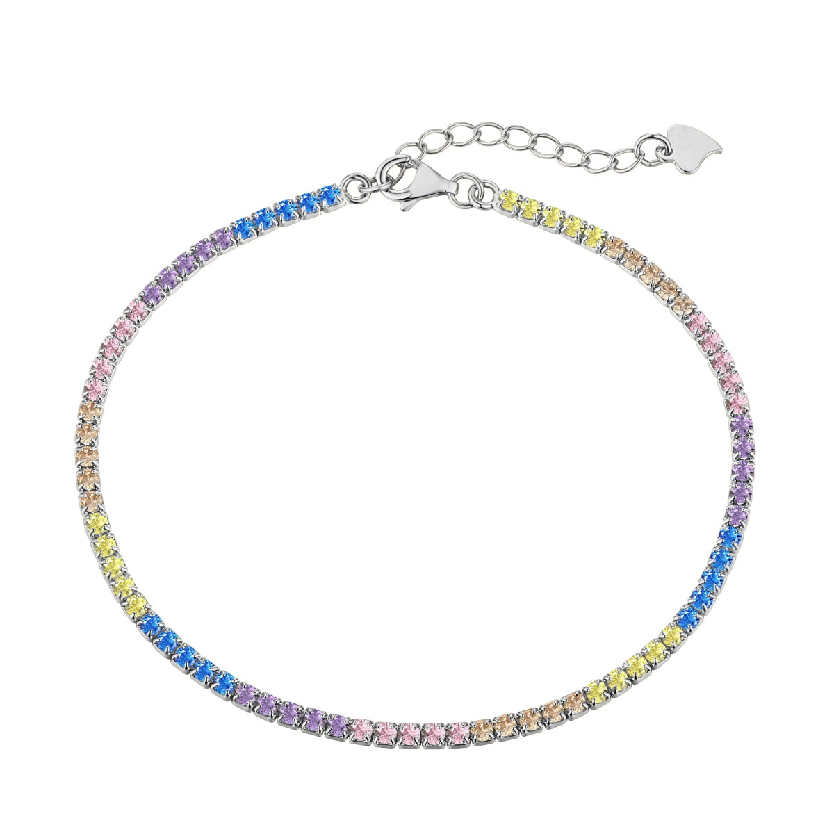 [Bloom]Dazzling Colorful Round Cut Daily Bracelet