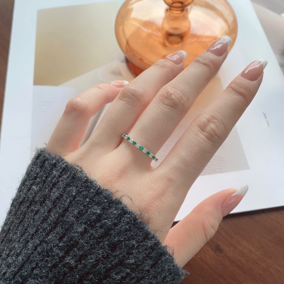 [Bloom]Exquisite Colorful Round Cut Tennis Ring