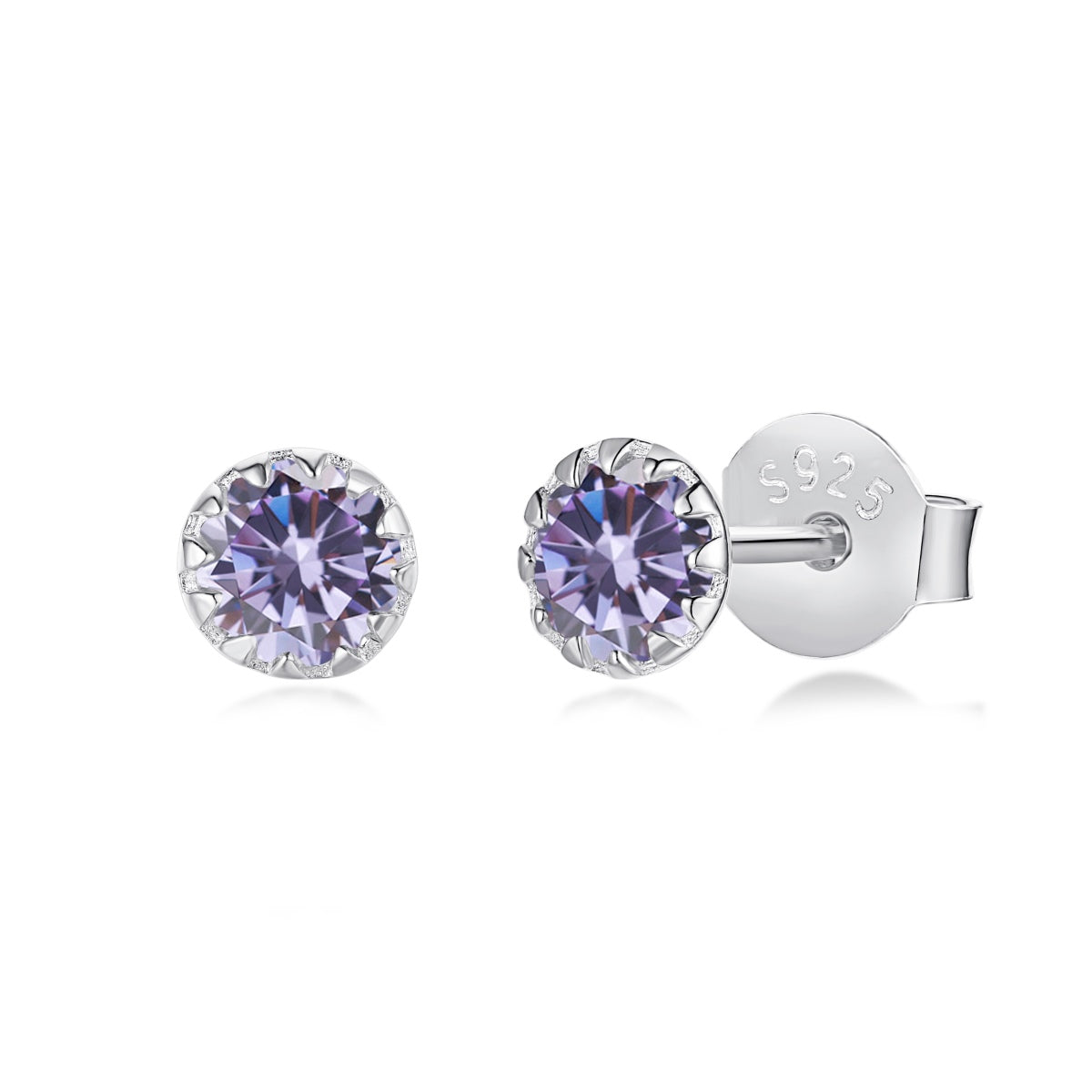 [Bloom]Sparkling Colorful Round Shape Earrings