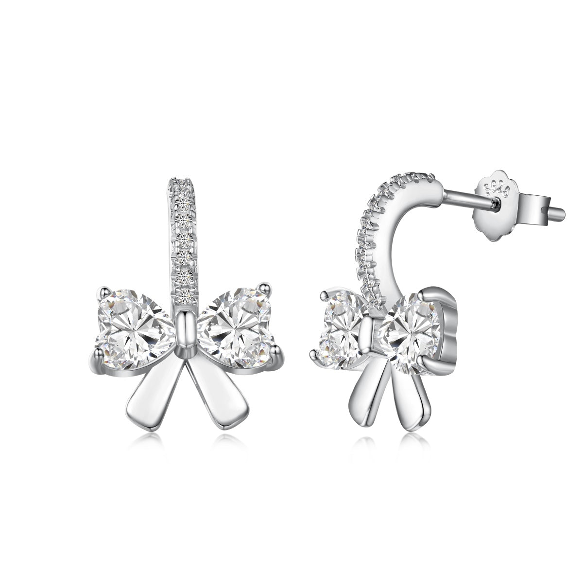 [Bloom]Exquisite Earrings With Heart-Shaped Bow Design