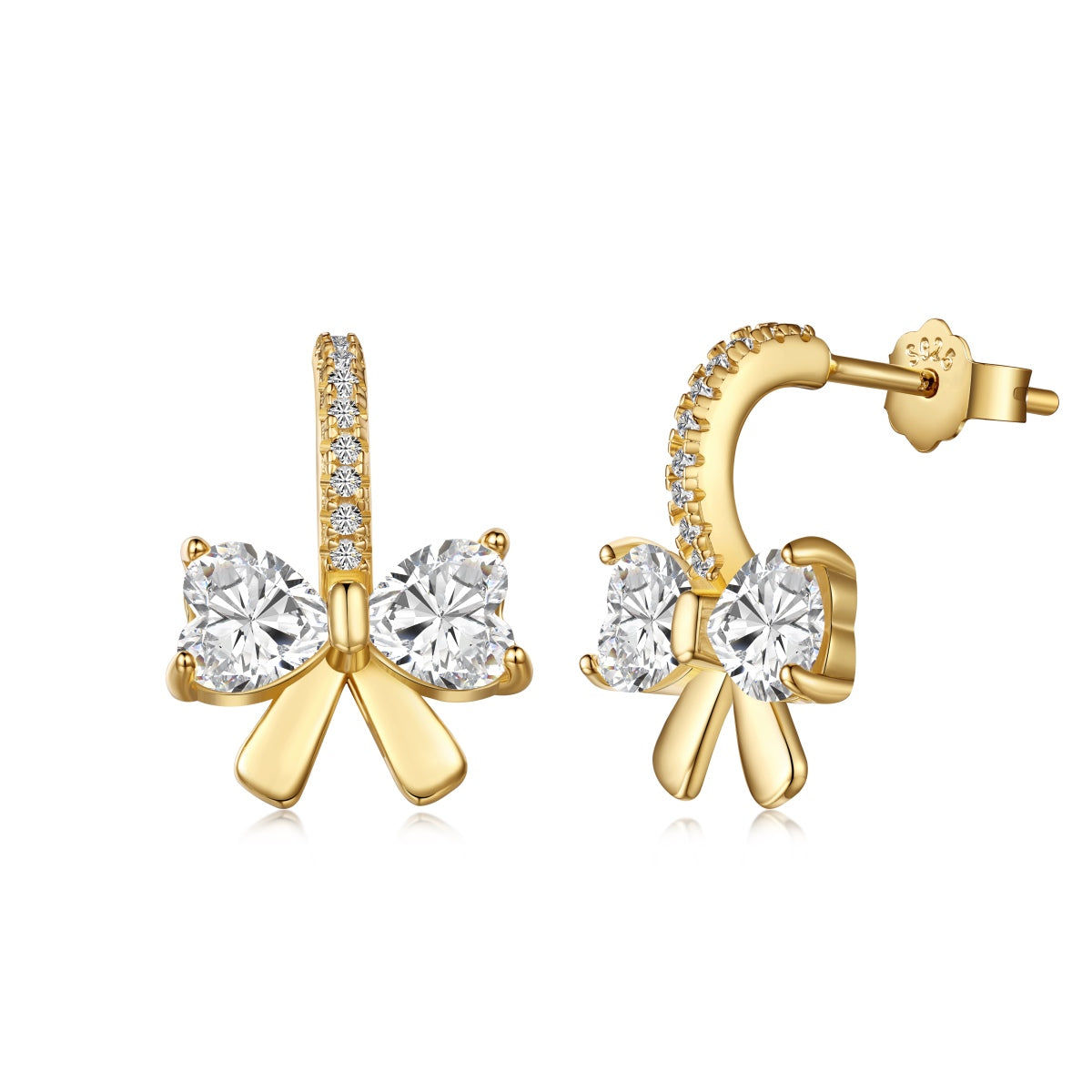 [Bloom]Exquisite Earrings With Heart-Shaped Bow Design