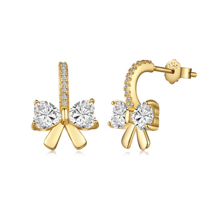 [Bloom]Exquisite Earrings With Heart-Shaped Bow Design