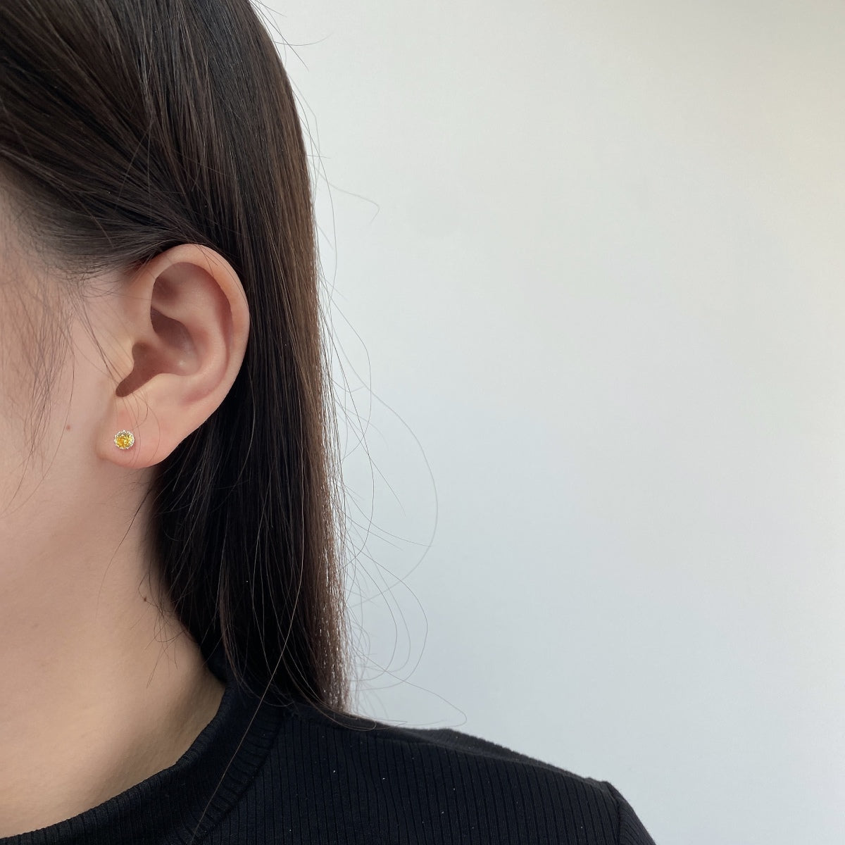 [Bloom]Sparkling Colorful Round Shape Earrings