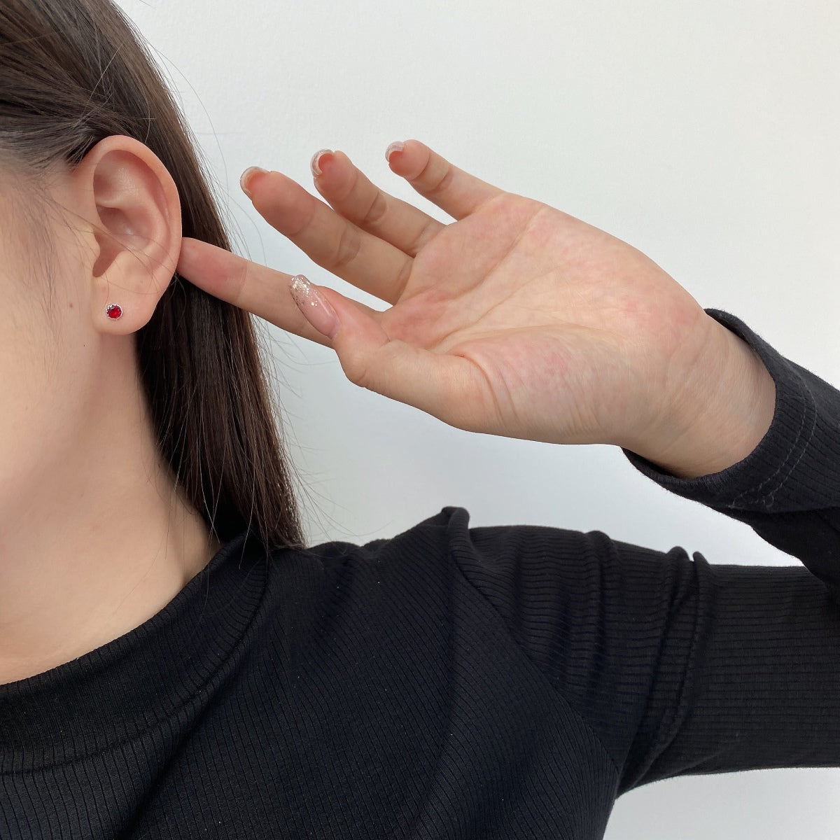 [Bloom]Sparkling Colorful Round Shape Earrings