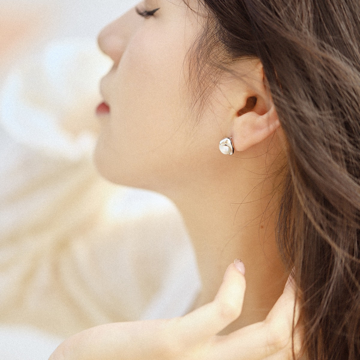 [Bloom]Dainty Bread Pearl Earrings