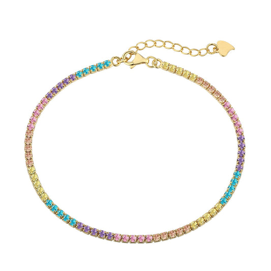 [Bloom]Dazzling Colorful Round Cut Daily Bracelet