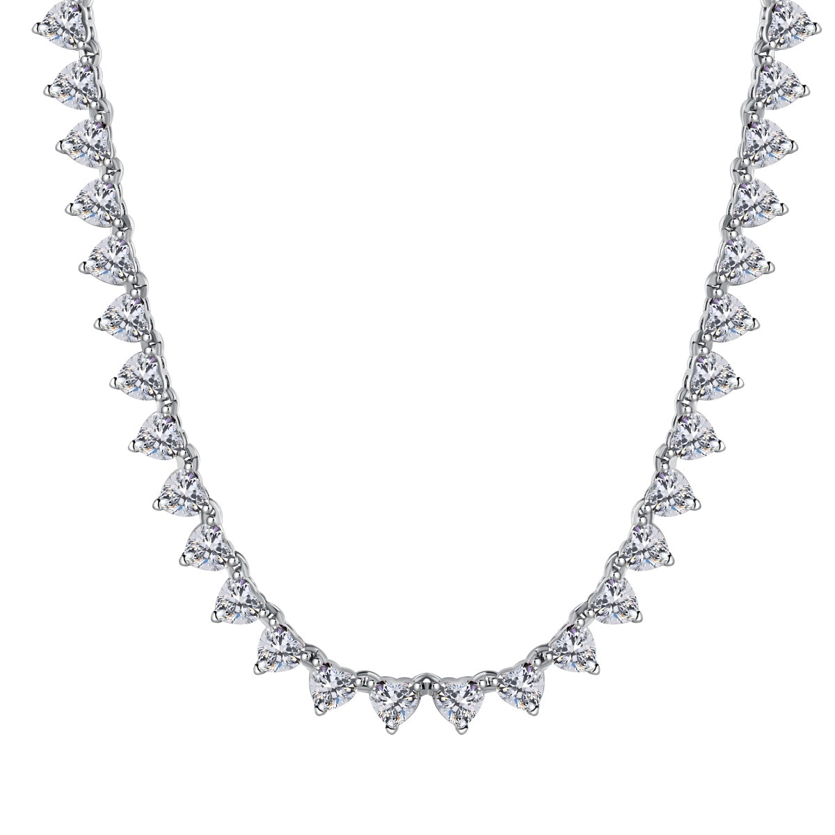 [Bloom]Ornate Heart Cut Tennis Necklace