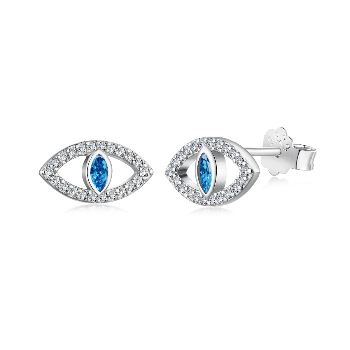 [Bloom]Blue Devil Eyes Hollow Stud Earrings