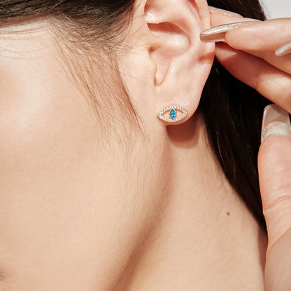 [Bloom]Blue Devil Eyes Hollow Stud Earrings