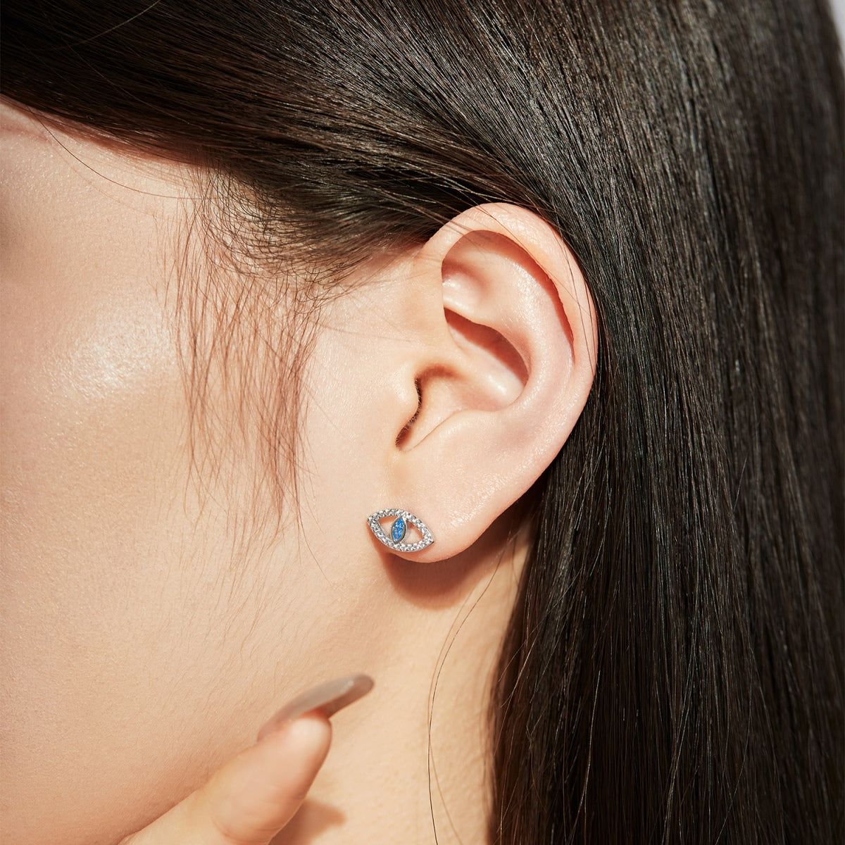 [Bloom]Blue Devil Eyes Hollow Stud Earrings