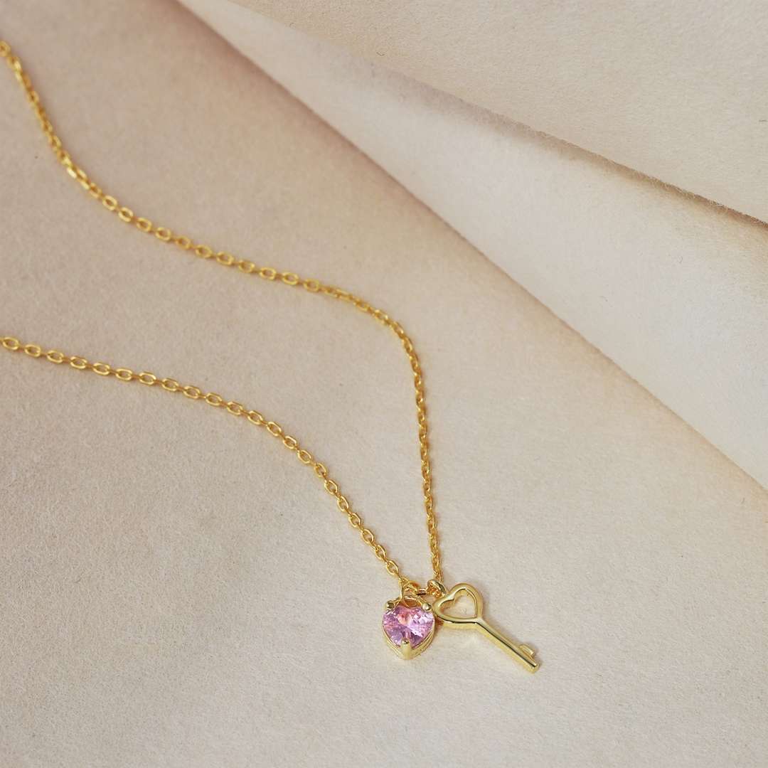 [Bloom]Unique Heart Shape Key Pendent Necklace