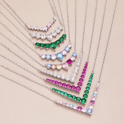 [Bloom]Dainty Colorful Heart Necklace