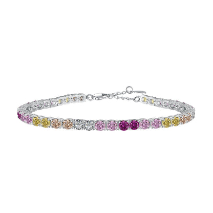 [Bloom]Radiant Colorful Round Cut Tennis Bracelet