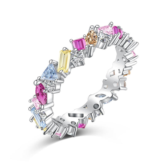 [Bloom]Dazzling Polychromatic Multi cut Daily Ring