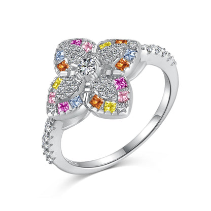 [Bloom]Luxurious Colorful Flower Shape Banquet Ring