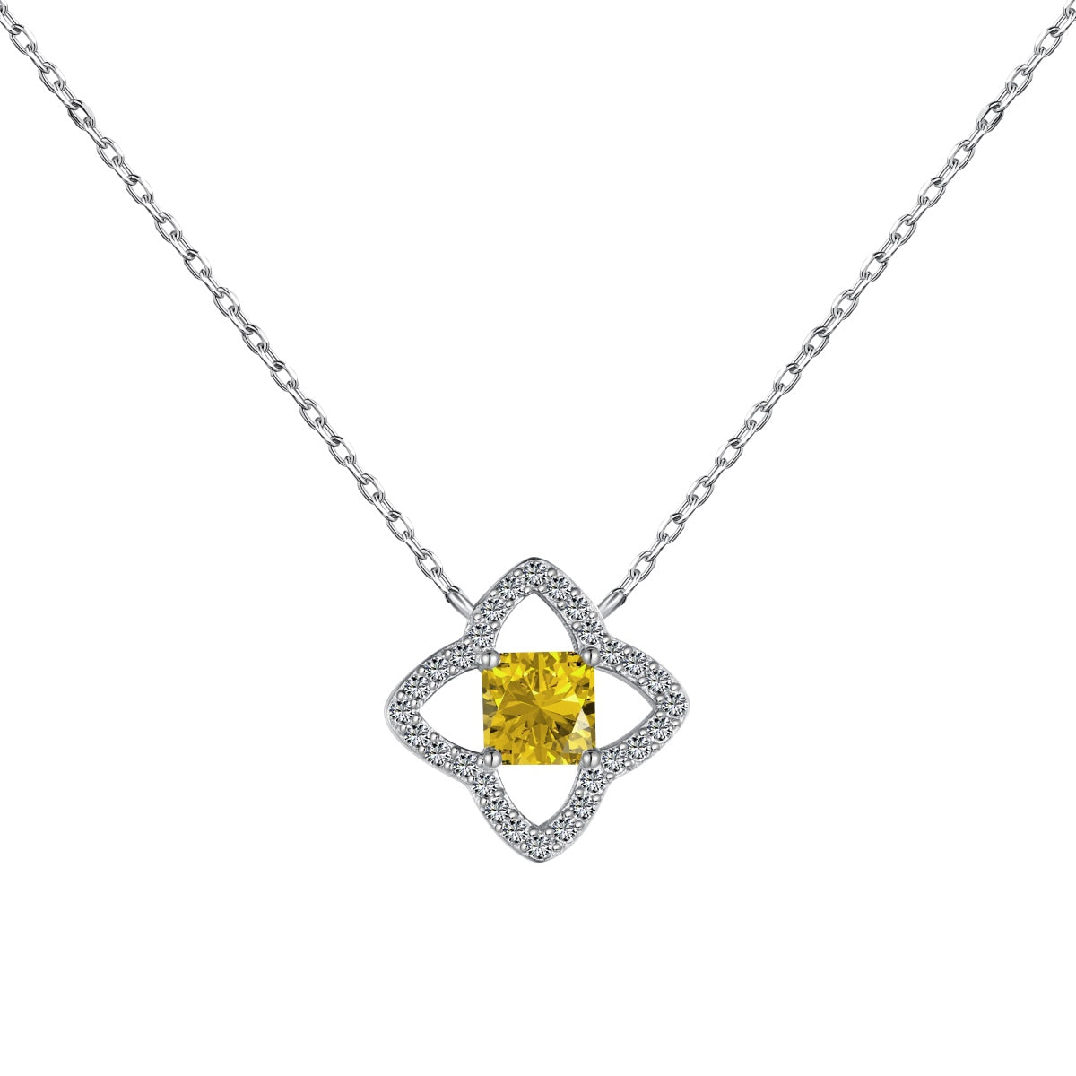 [Bloom]Exquisite Flower Shape Princess Cut Necklace