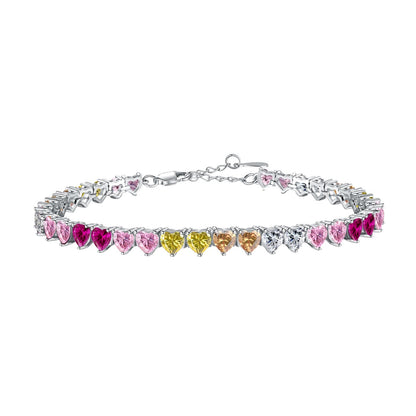 [Bloom]Luxurious Colorful Romantic Heart Shape Lover Bracelet