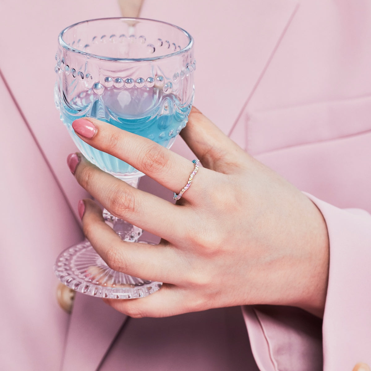 [Bloom]Dainty Colorful Round Cut Party Ring