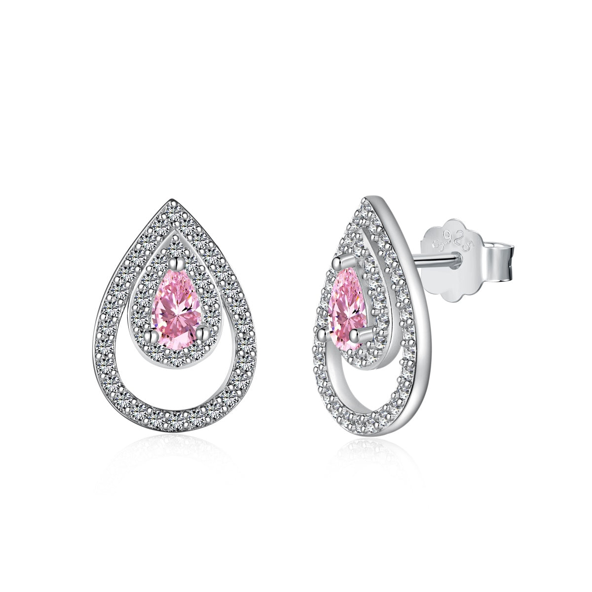 [Bloom]Sparkling Delicate Water Drop Shape Daily Earrings