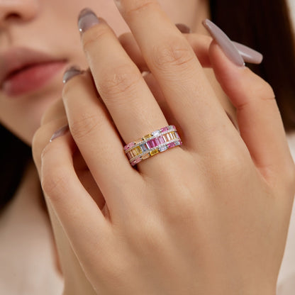 [Bloom]Dazzling Colorful Radiant Cut Party Ring