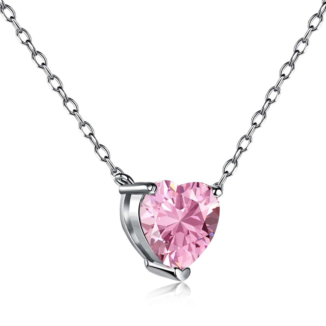 [Bloom]Heart Shape Main Stone Pendant Collarbone Necklace