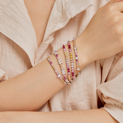 [Bloom]Radiant Colorful Round Cut Tennis Bracelet