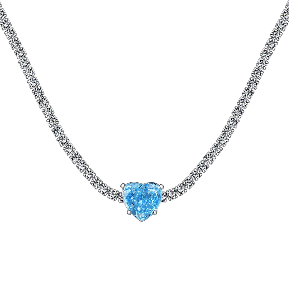 [Bloom]2.0 Carat Sparkling Tennis Heart Cut Necklace