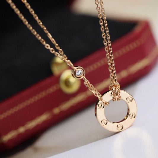 [Bloom]LOVE NECKLACE ADJUSTABLE ROSE GOLD 2 DIAMOND