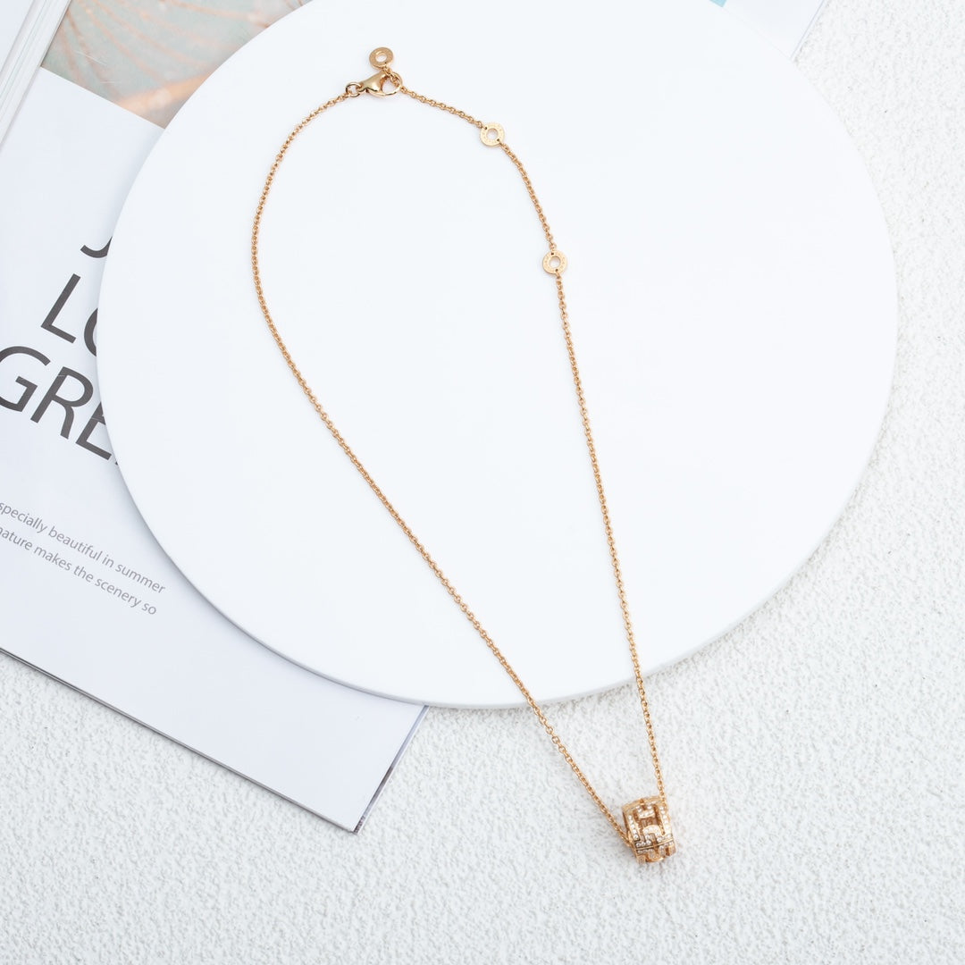 [Bloom]PARENTESI NECKLACE PINK GOLD DIAMOND