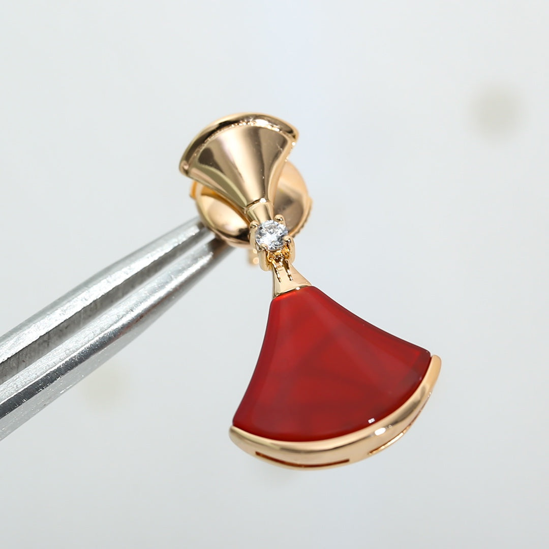 [Bloom]DREAM Carnelian PINK GOLD EARRINGS