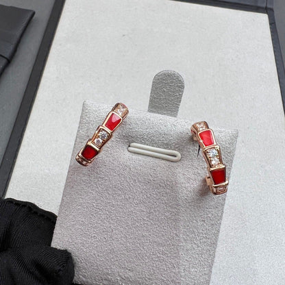 [Bloom]SERPENTI CARNELIAN PINK GOLD EARRINGS