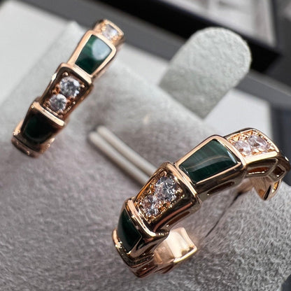 [Bloom]SERPENTI MALACHITE PINK GOLD EARRINGS